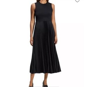 Brand New, Theory Satin Pleated Blue Midi-Dress